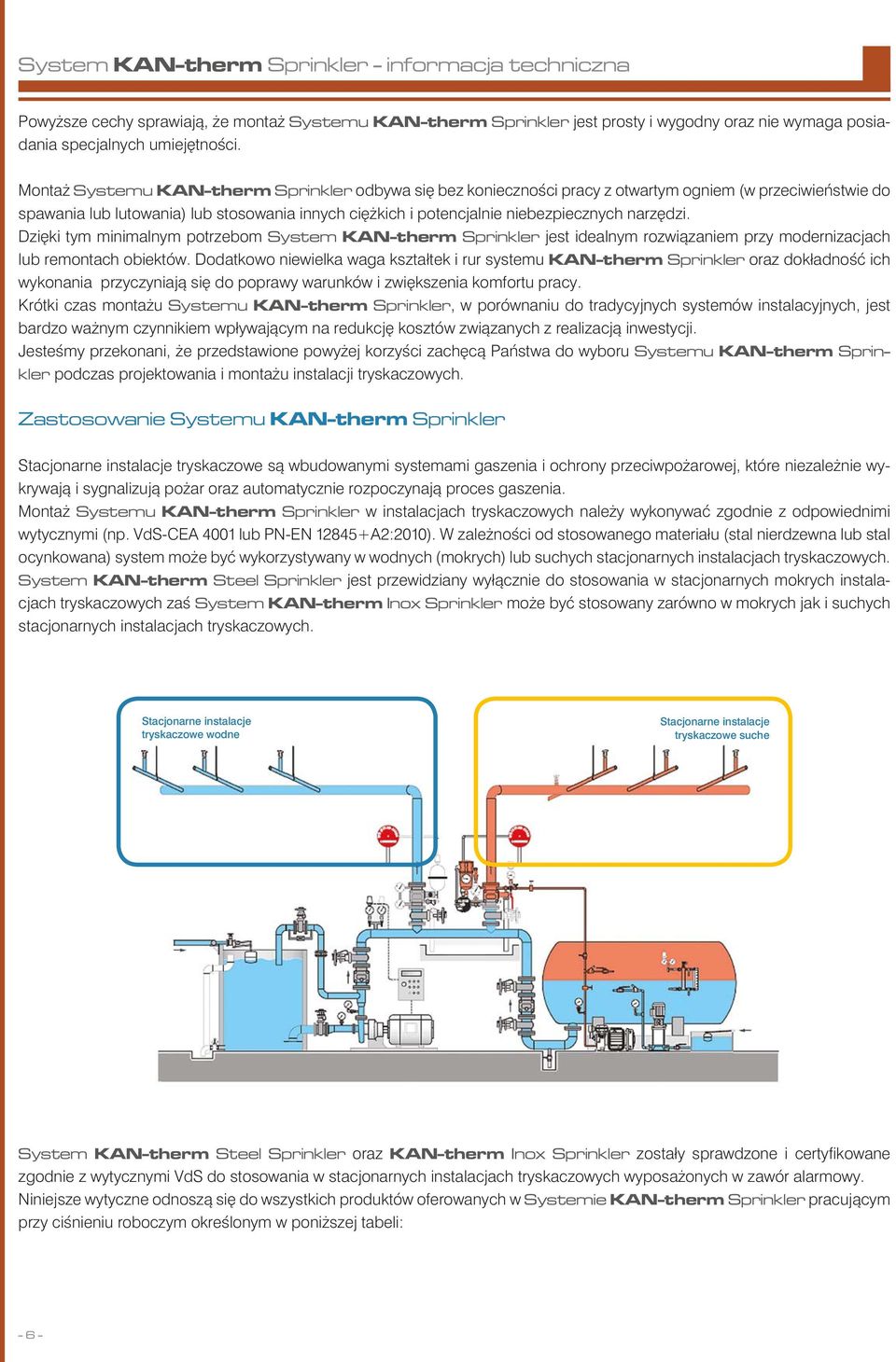 narzędzi. Dzięki tym minimalnym potrzebom System KAN-therm Sprinkler jest idealnym rozwiązaniem przy modernizacjach lub remontach obiektów.