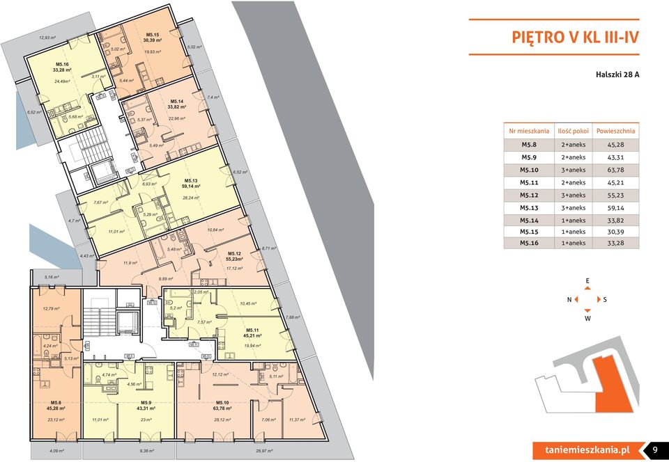 11 2+aneks 45,21 4,7 m² 7,67 m² 5,29 m² 28,24 m² M5.12 3+aneks 55,23 M5.13 3+aneks 59,14 M5.14 1+aneks 33,82 11,01 m² 10,84 m² M5.15 1+aneks 30,39 4,43 m² 11,9 m² 5,48 m² M5.
