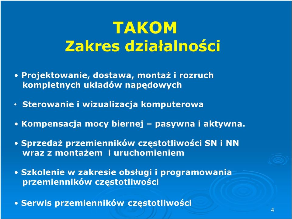 Sprzedaż przemienników częstotliwości SN i NN wraz z montażem i uruchomieniem Szkolenie w