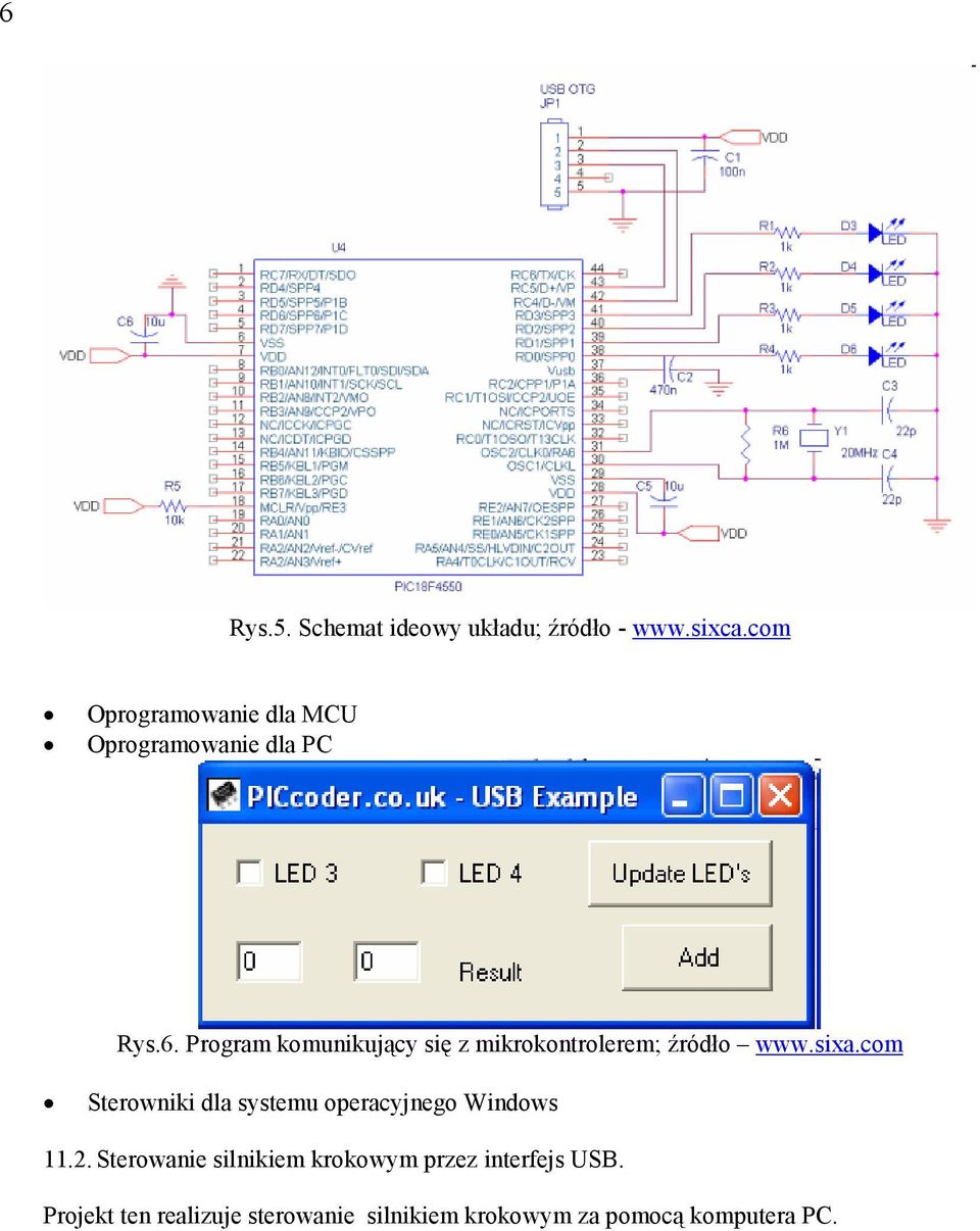Program komunikujący się z mikrokontrolerem; źródło www.sixa.