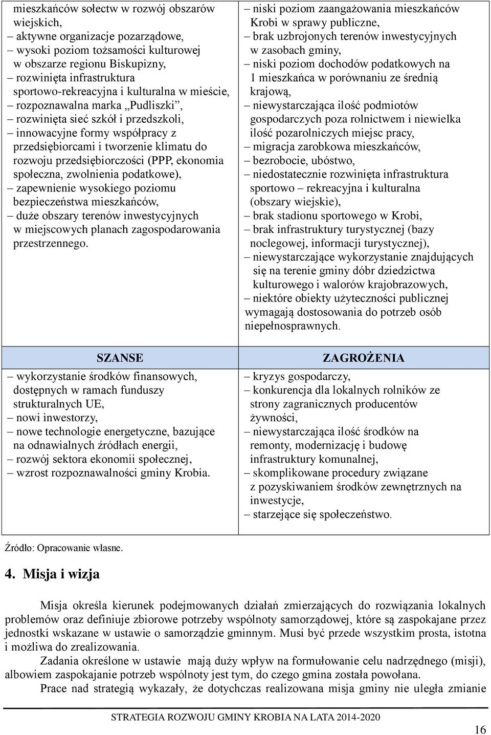 ekonomia społeczna, zwolnienia podatkowe), zapewnienie wysokiego poziomu bezpieczeństwa mieszkańców, duże obszary terenów inwestycyjnych w miejscowych planach zagospodarowania przestrzennego.