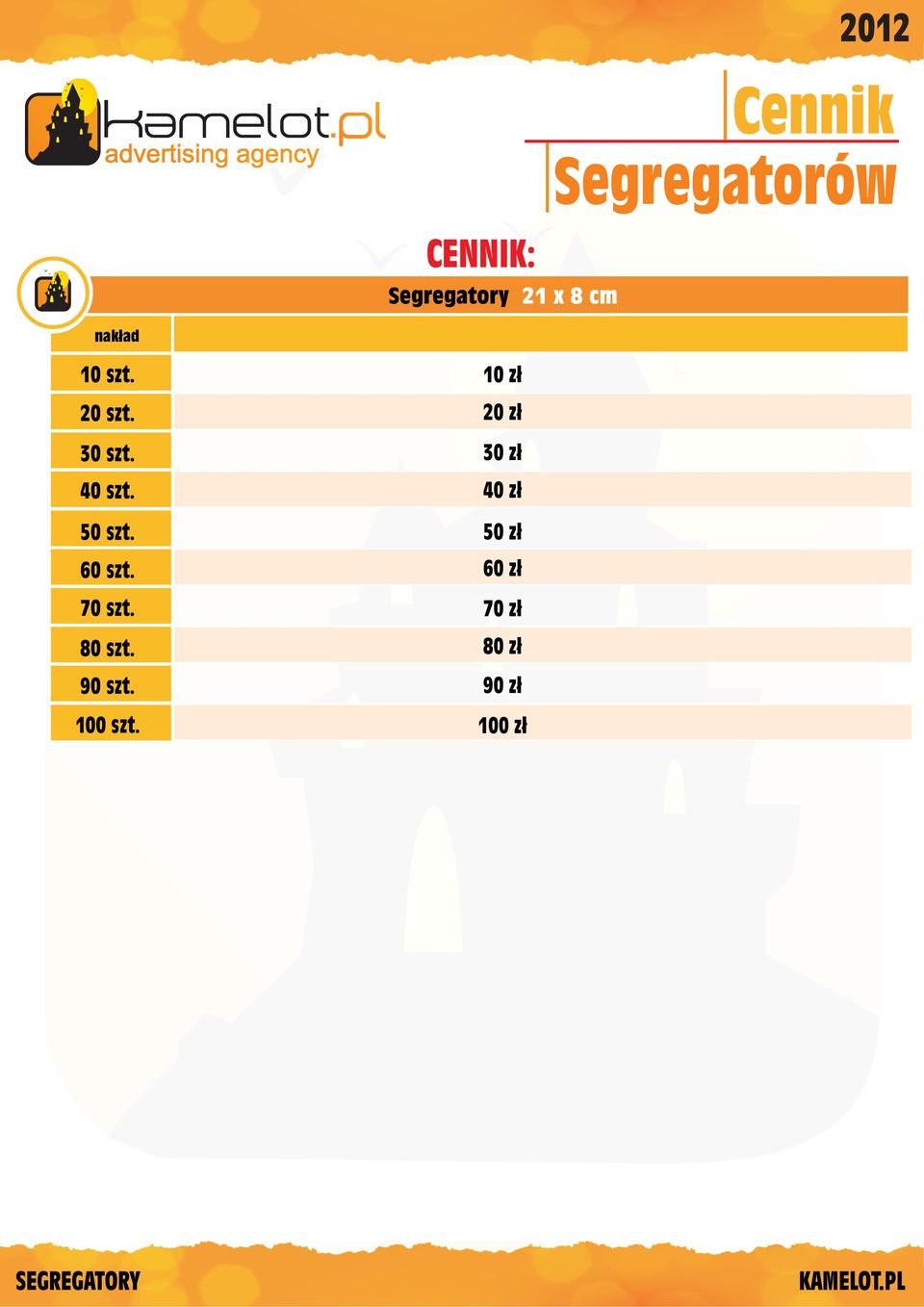 30 z³ 40 szt. 40 z³ 50 szt. 60 szt. 70 szt.