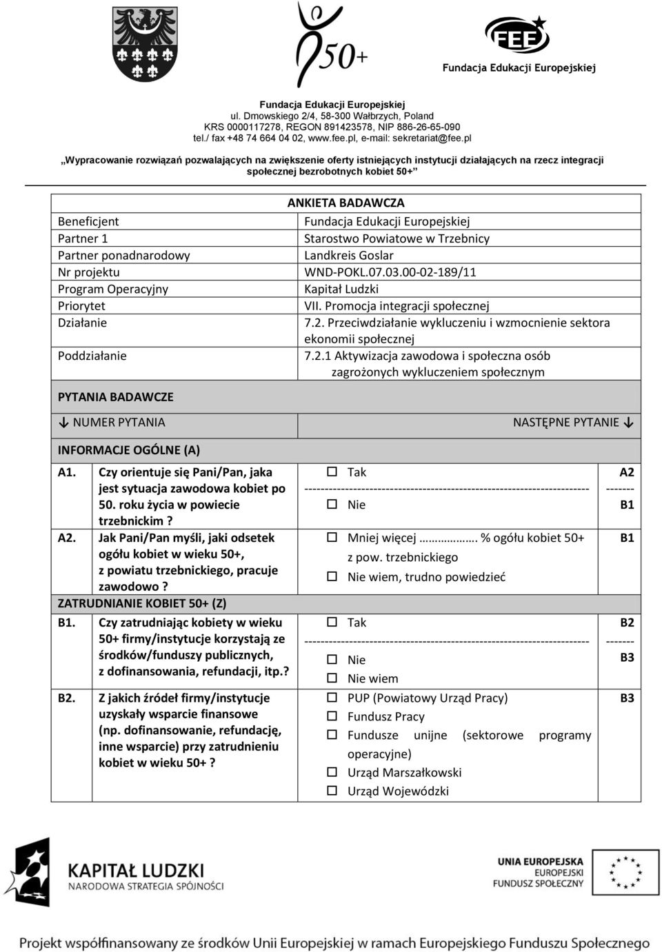 Czy orientuje się Pani/Pan, jaka jest sytuacja zawodowa kobiet po 50. roku życia w powiecie trzebnickim? A2.