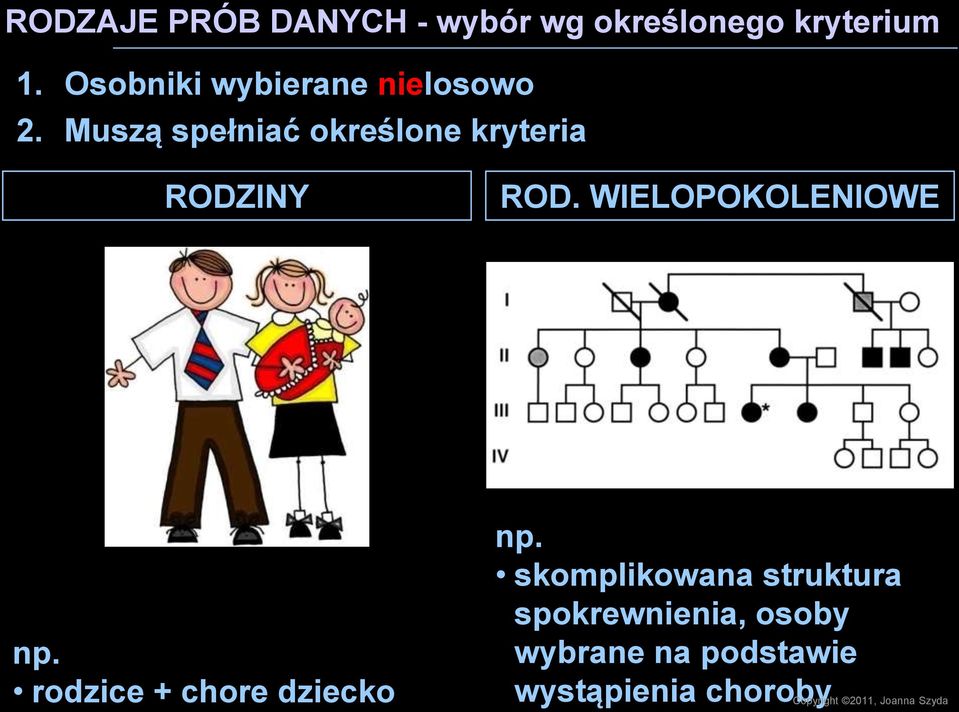 Muszą spełniać określone kryteria RODZINY ROD. WIELOPOKOLENIOWE np.