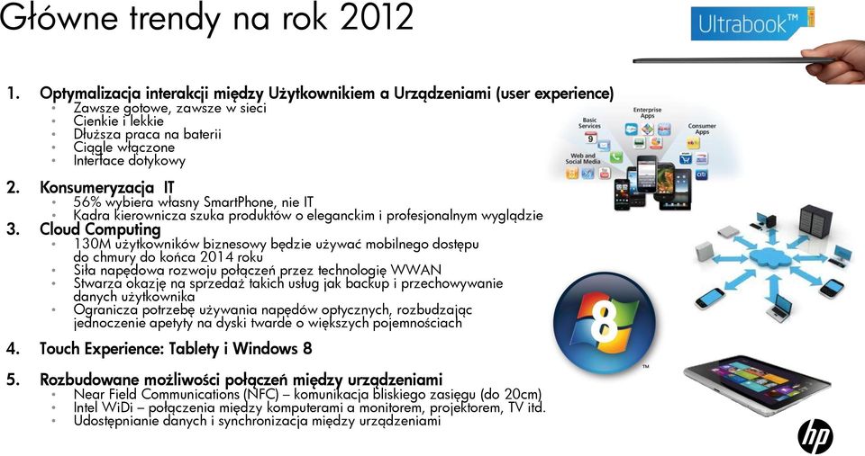 Konsumeryzacja IT 56% wybiera własny SmartPhone, nie IT Kadra kierownicza szuka produktów o eleganckim i profesjonalnym wyglądzie 3.