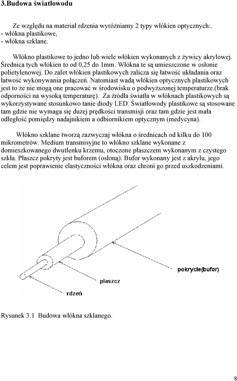 Do zalet włókien plastikowych zalicza się łatwość układania oraz łatwość wykonywania połączeń.