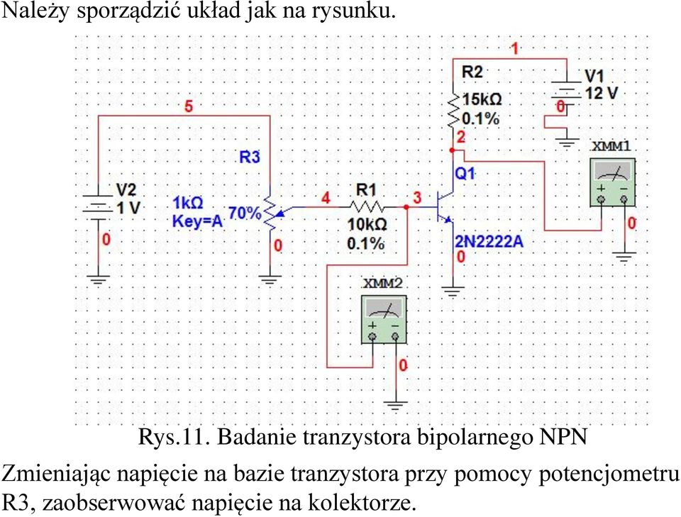 napięcie na bazie tranzystora przy pomocy