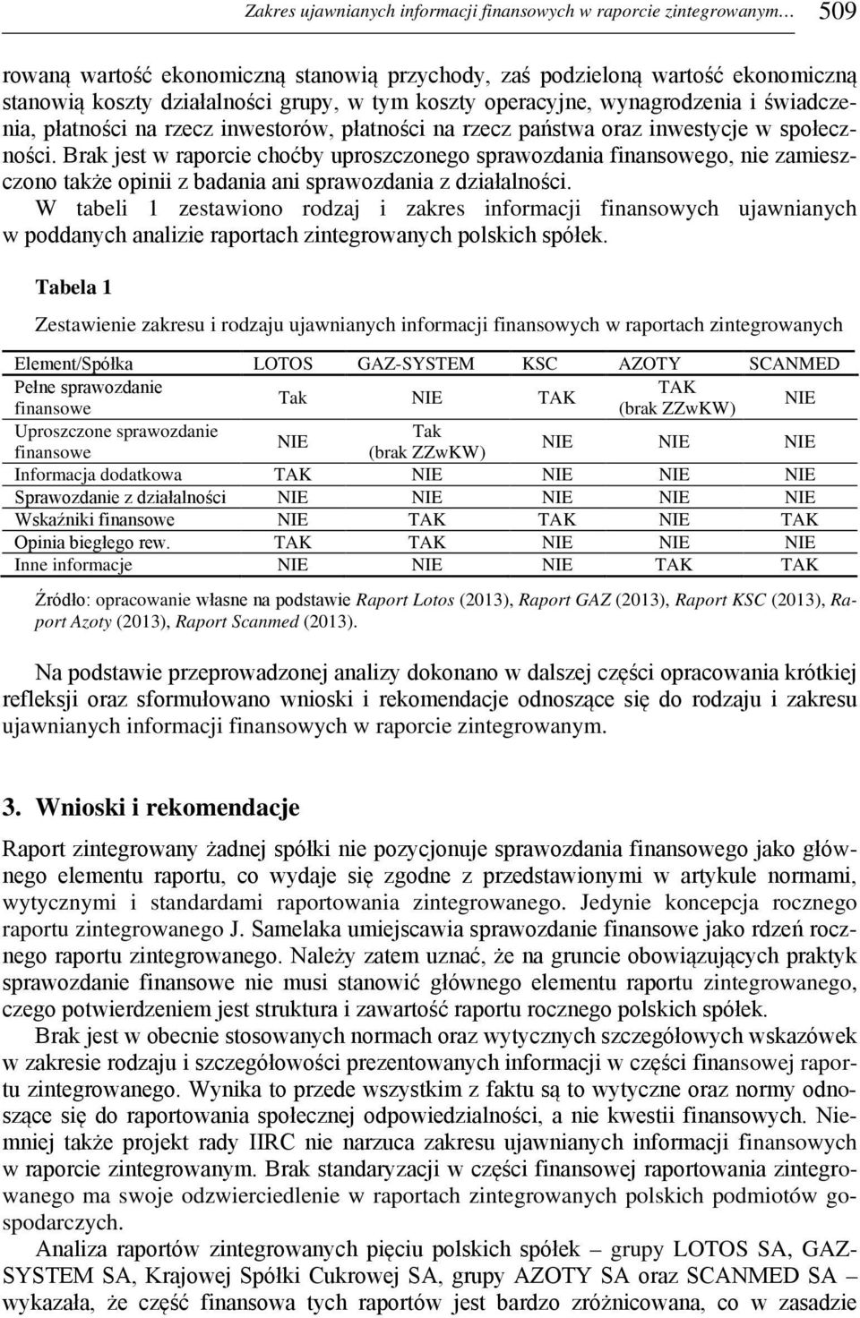 Brak jest w raporcie choćby uproszczonego sprawozdania finansowego, nie zamieszczono także opinii z badania ani sprawozdania z działalności.