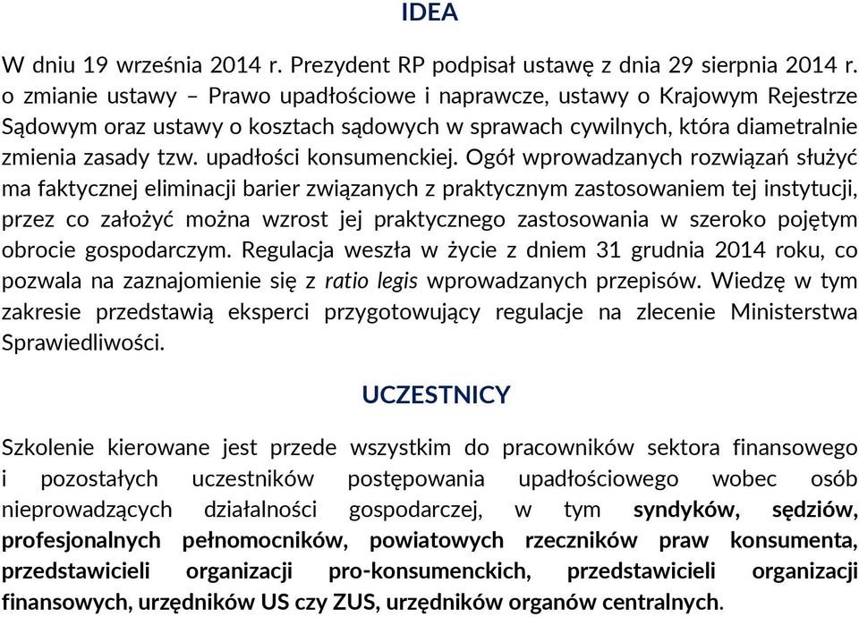 upadłości konsumenckiej.