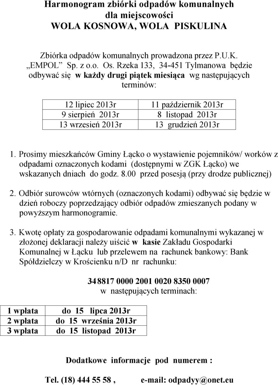 2013r 13 wrzesień 2013r 13 grudzień 2013r 1.