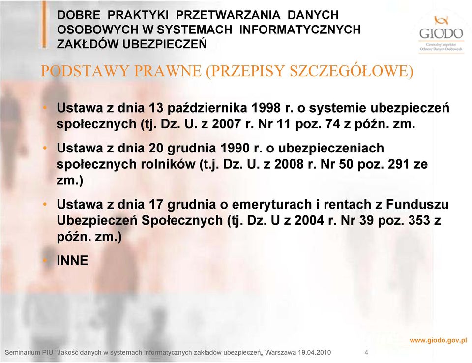 Ustawa z dnia 20 grudnia 1990 r. o ubezpieczeniach społecznych rolników (t.j. Dz. U. z 2008 r. Nr 50 poz.