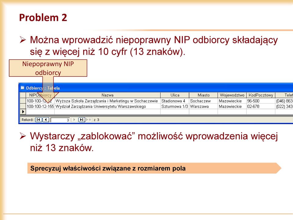 Niepoprawny NIP odbiorcy Wystarczy zablokować możliwość