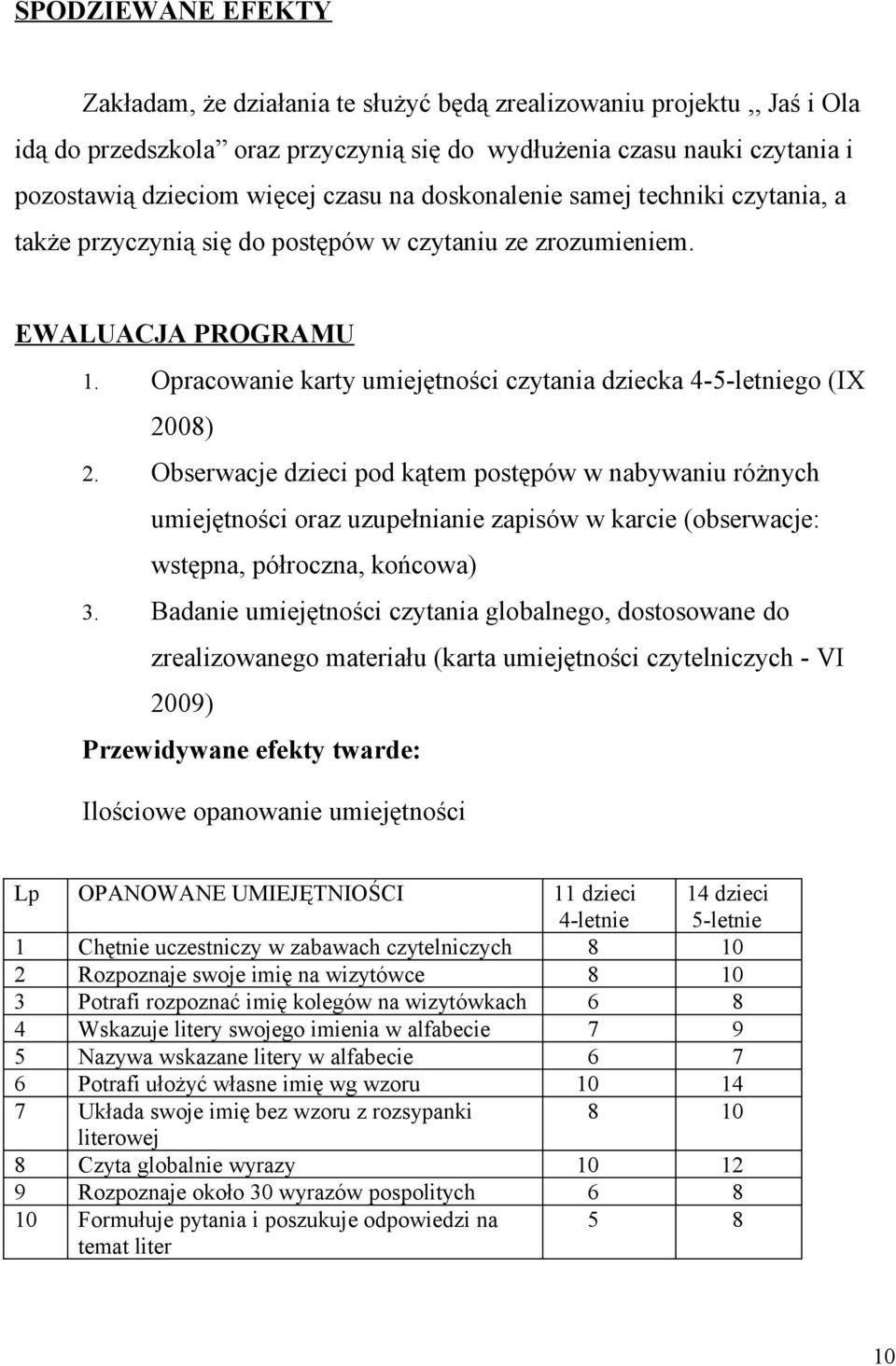 Opracowanie karty umiejętności czytania dziecka 4-5-letniego (IX 2008) 2.