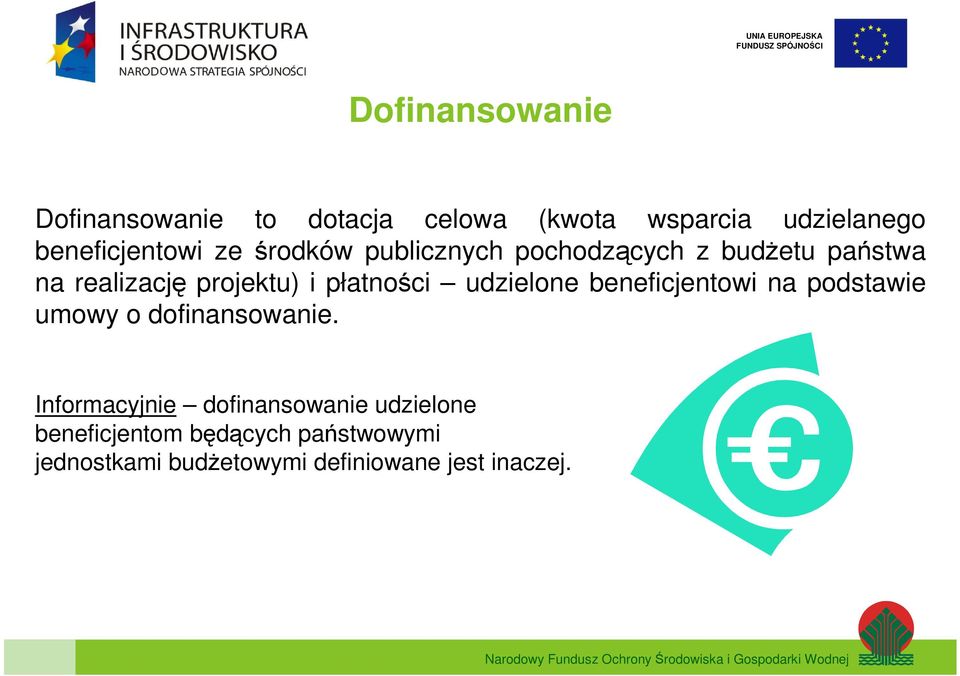 udzielone beneficjentowi na podstawie umowy o dofinansowanie.