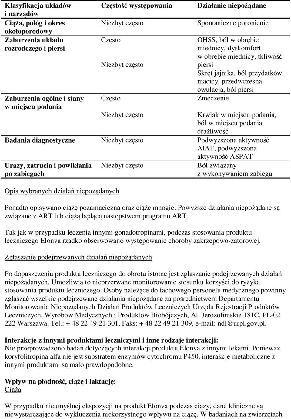 Krwiak w miejscu podania, ból w miejscu podania, drażliwość Badania diagnostyczne Podwyższona aktywność AlAT, podwyższona aktywność ASPAT Urazy, zatrucia i powikłania po zabiegach Opis wybranych