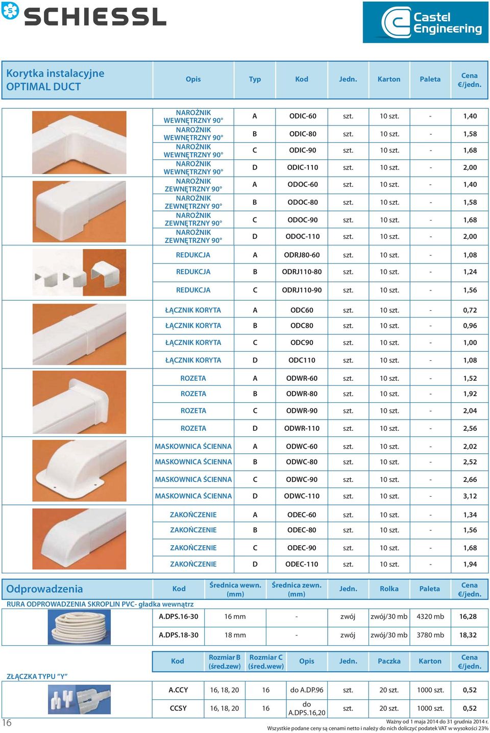 ODIC60 ODIC80 ODIC90 ODIC110 ODOC60 ODOC80 ODOC90 ODOC110 10 10 10 10 10 10 10 10 1,40 1,8 1,68 2,00 1,40 1,8 1,68 2,00 REDUKCJA A ODRJ8060 10 1,08 REDUKCJA B ODRJ11080 10 1,24 REDUKCJA C ODRJ11090