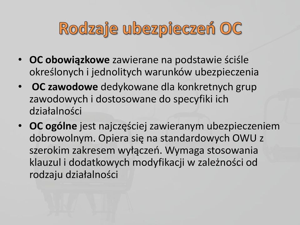 ogólne jest najczęściej zawieranym ubezpieczeniem dobrowolnym.