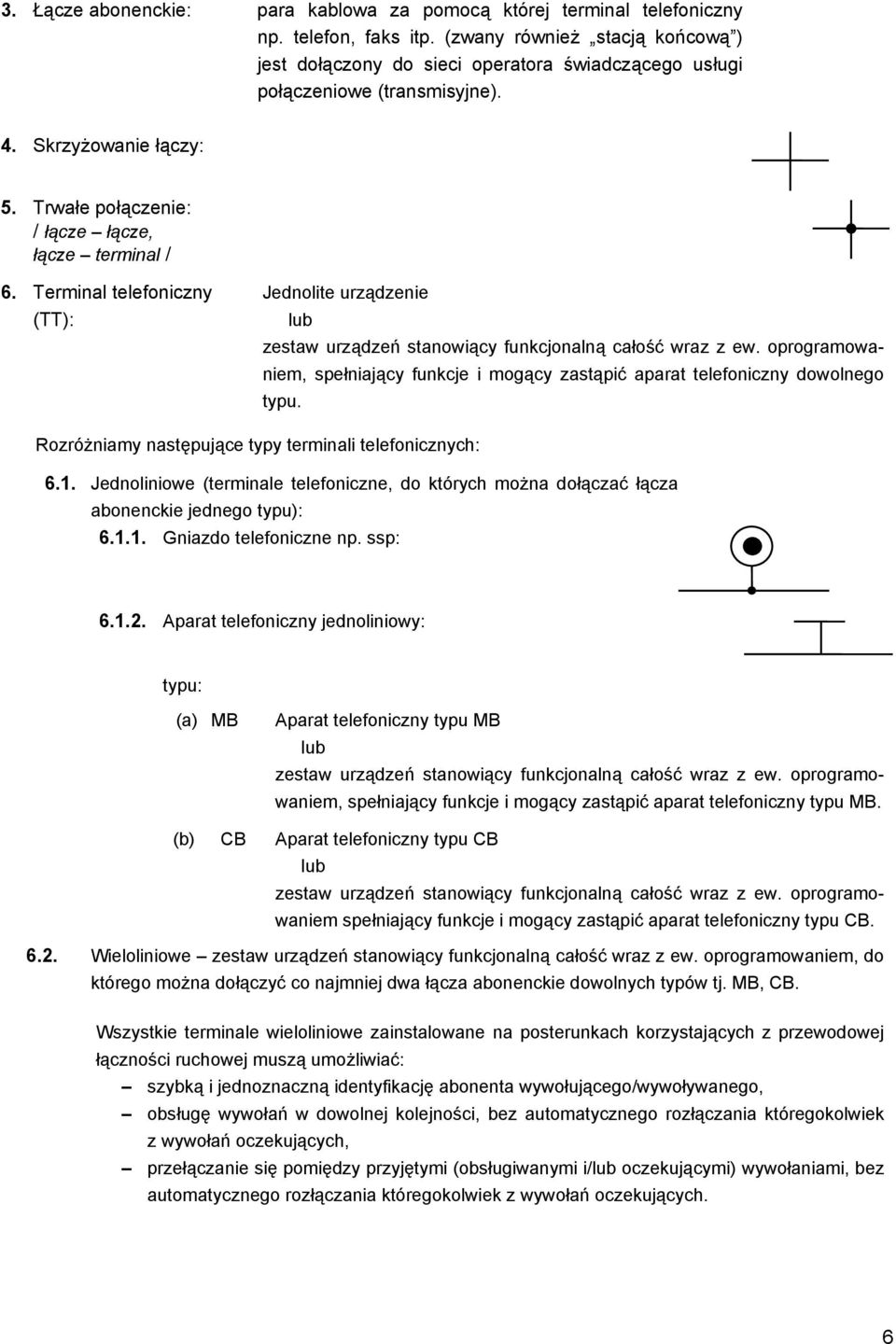 Terminal telefoniczny (TT): Jednolite urządzenie lub zestaw urządzeń stanowiący funkcjonalną całość wraz z ew.
