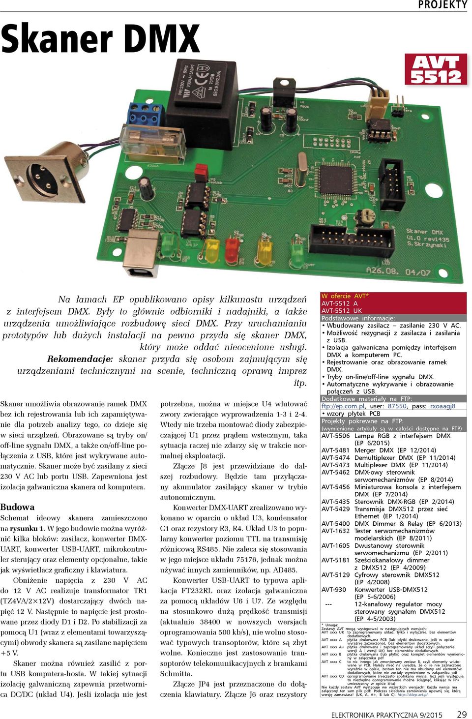 Rekomendacje: skaner przyda się osobom zajmującym się urządzeniami technicznymi na scenie, techniczną oprawą imprez itp.