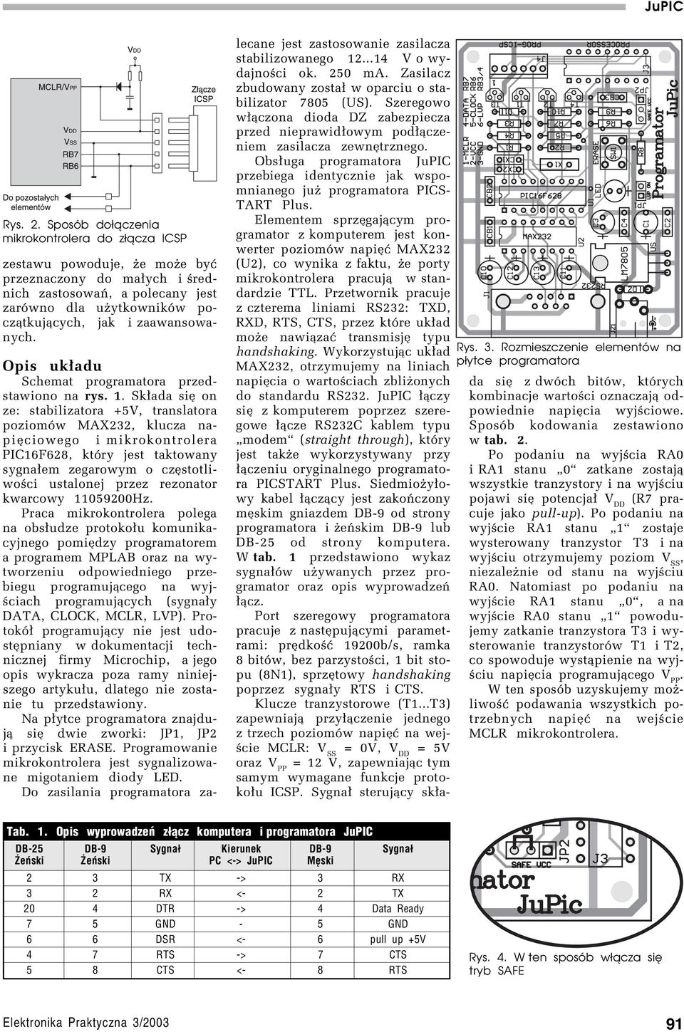 zaawansowanych. Rys. 3. Rozmieszczenie elementów na płytce programatora Opis uk³adu Schemat programatora przedstawiono na rys. 1.