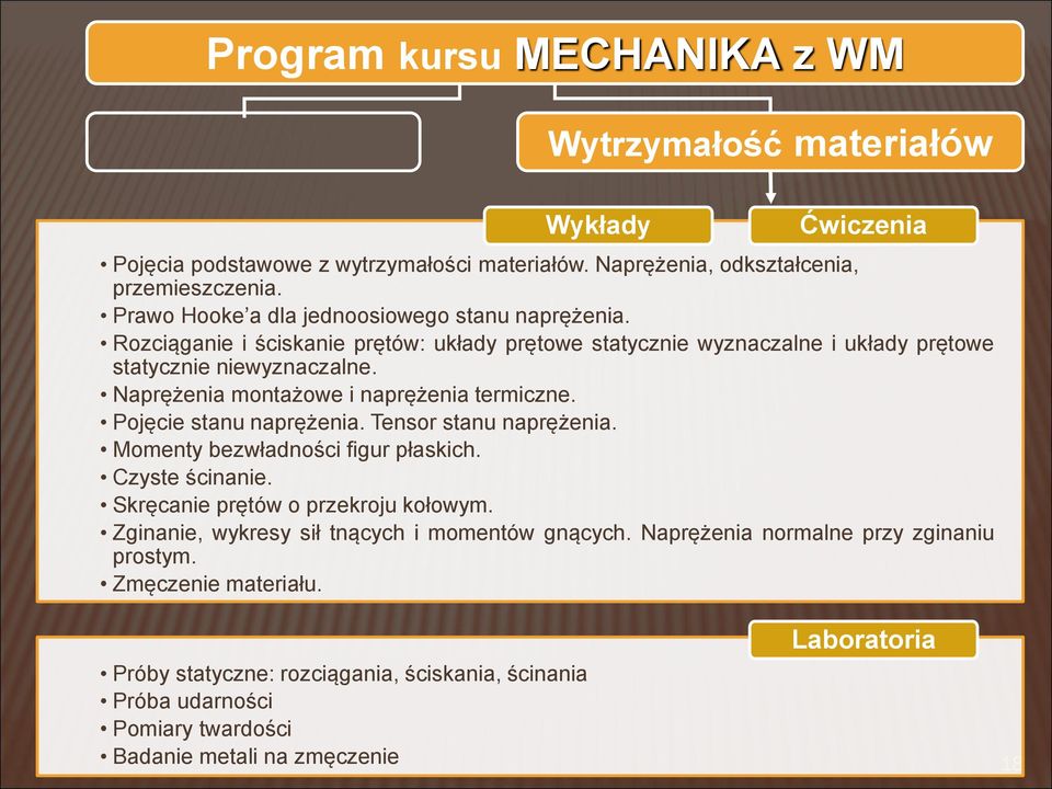 Naprężenia montażowe i naprężenia termiczne. Pojęcie stanu naprężenia. Tensor stanu naprężenia. Momenty bezwładności figur płaskich. Czyste ścinanie. Skręcanie prętów o przekroju kołowym.