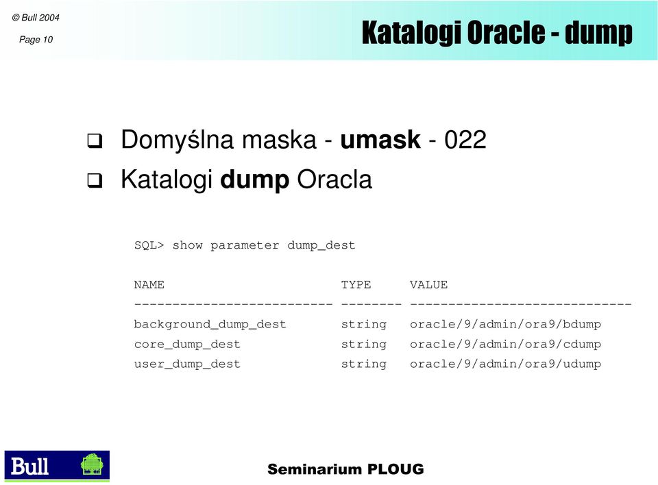----------------------------- background_dump_dest string oracle/9/admin/ora9/bdump