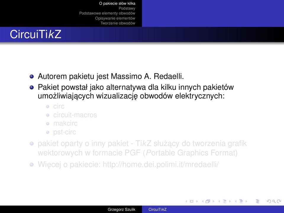 elektrycznych: circ circuit-macros makcirc pst-circ pakiet oparty o inny pakiet - TikZ służacy do