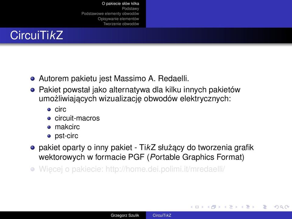 elektrycznych: circ circuit-macros makcirc pst-circ pakiet oparty o inny pakiet - TikZ służacy do