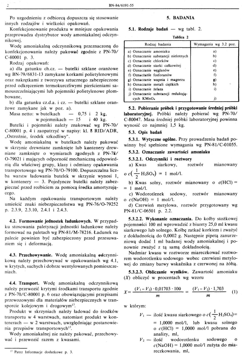 Wodę amoniakaną odczy