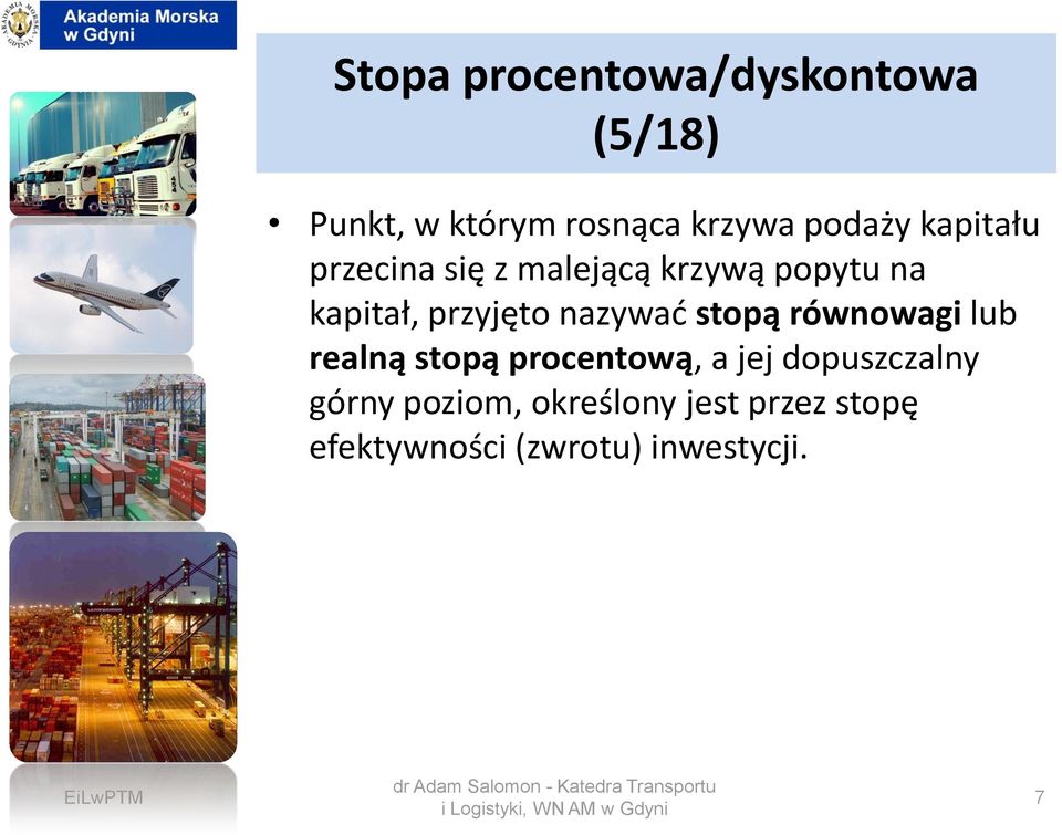 nazywać stopą równowagi lub realną stopą procentową, a jej dopuszczalny