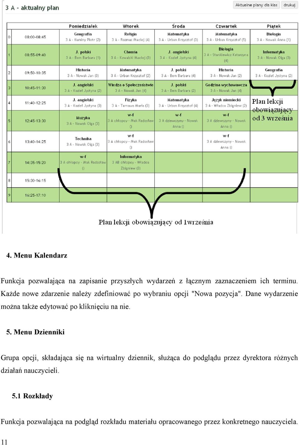 Dane wydarzenie można także edytować po kliknięciu na nie. 5.