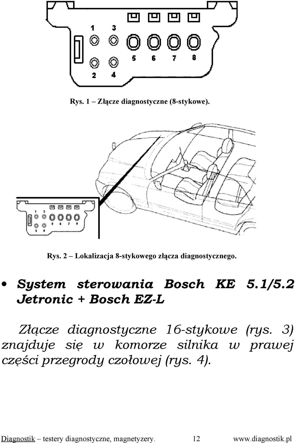2 Jetronic + Bosch EZ-L Złącze diagnostyczne 16-stykowe (rys.