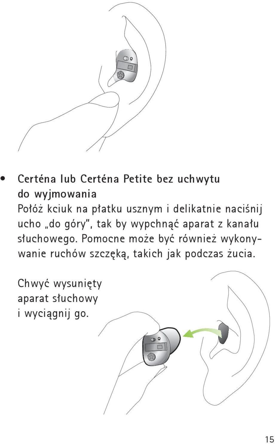 z kanału słuchowego.