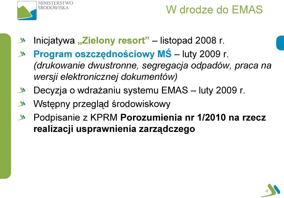 (drukowanie dwustronne, segregacja odpadów, praca na wersji elektronicznej dokumentów)