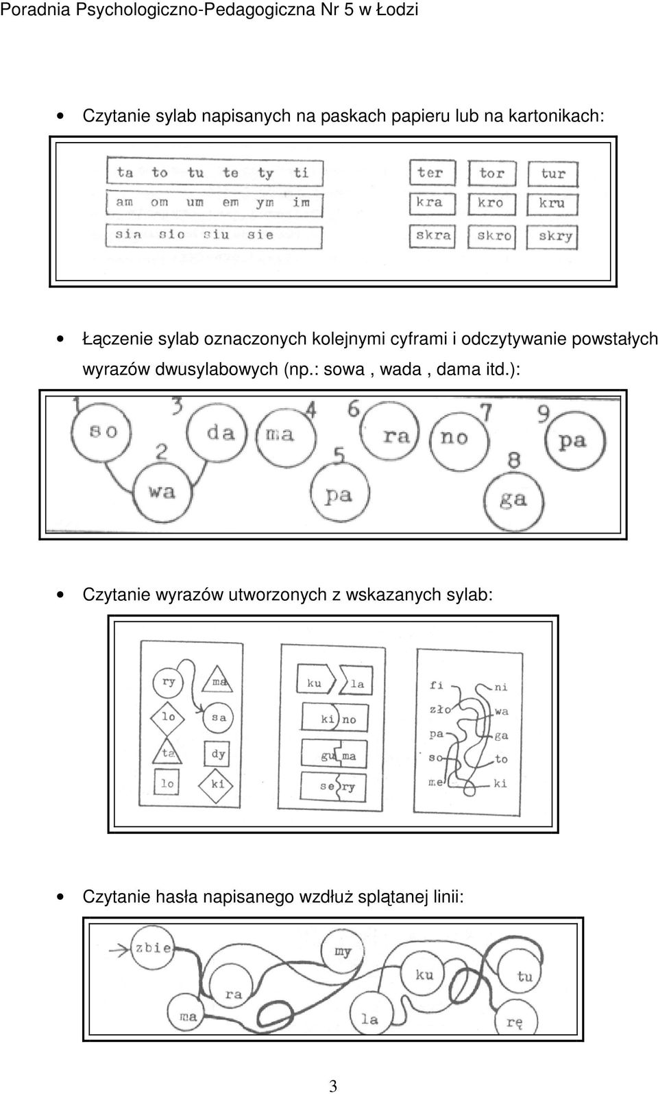 wyrazów dwusylabowych (np.: sowa, wada, dama itd.