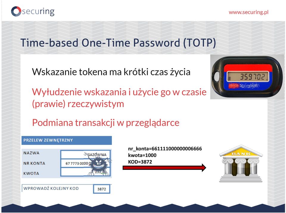 czasie (prawie) rzeczywistym Podmiana transakcji w