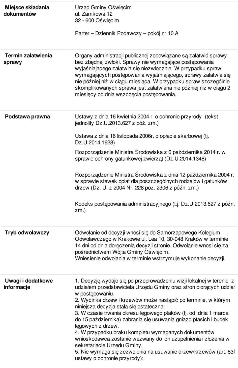 Sprawy nie wymagające postępowania wyjaśniającego załatwia się niezwłocznie. W przypadku spraw wymagających postępowania wyjaśniającego, sprawy załatwia się nie później niż w ciągu miesiąca.