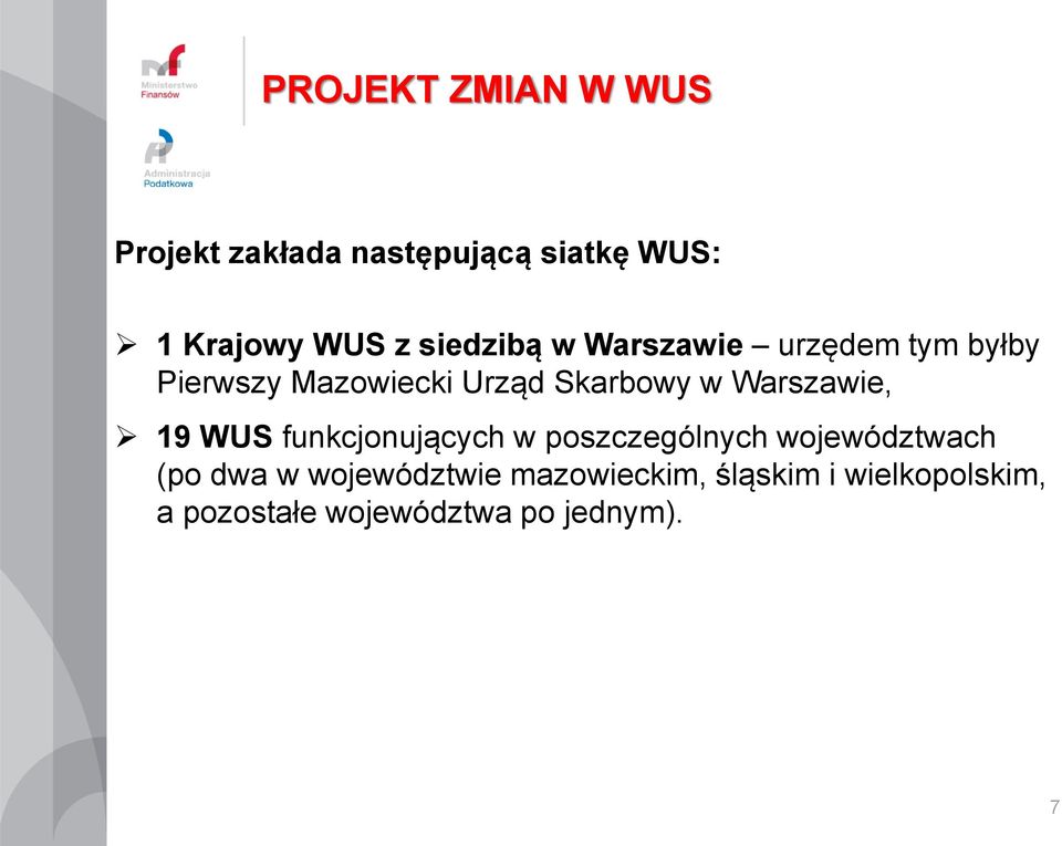 Warszawie, 19 WUS funkcjonujących w poszczególnych województwach (po dwa w