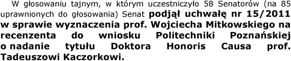 wyznaczenia prof.