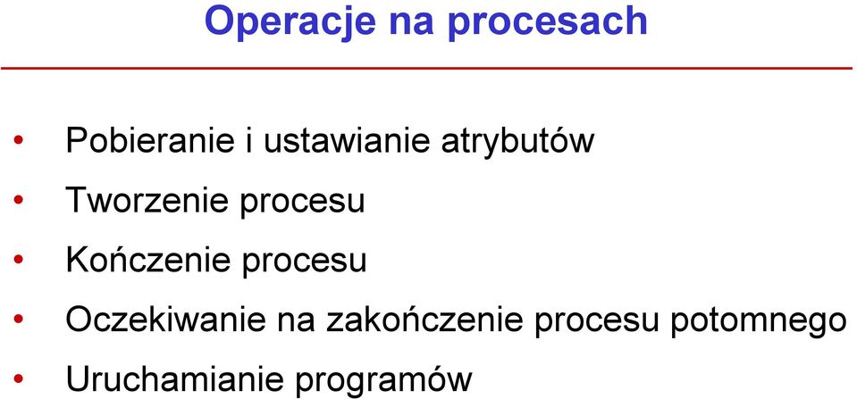 Kończenie procesu Oczekiwanie na