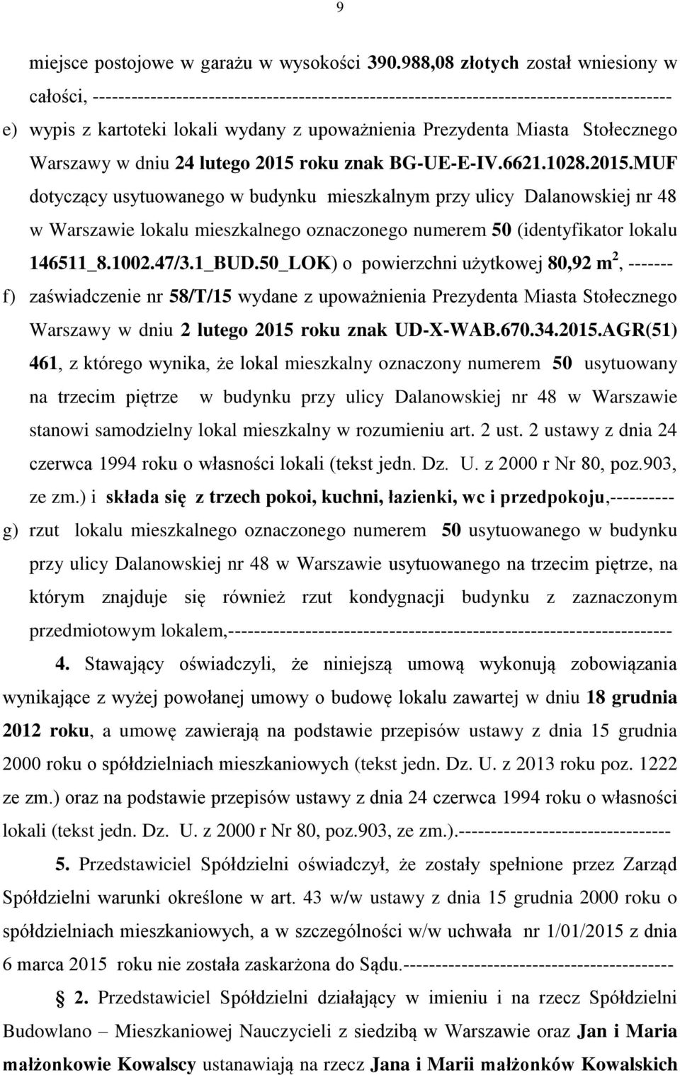 Miasta Stołecznego Warszawy w dniu 24 lutego 2015 