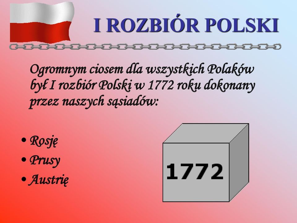 rozbiór Polski w 1772 roku dokonany