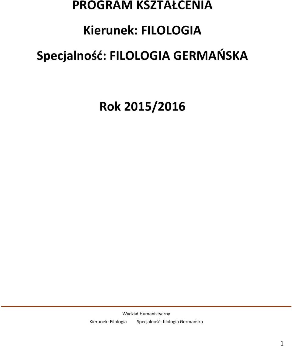 Specjalność: