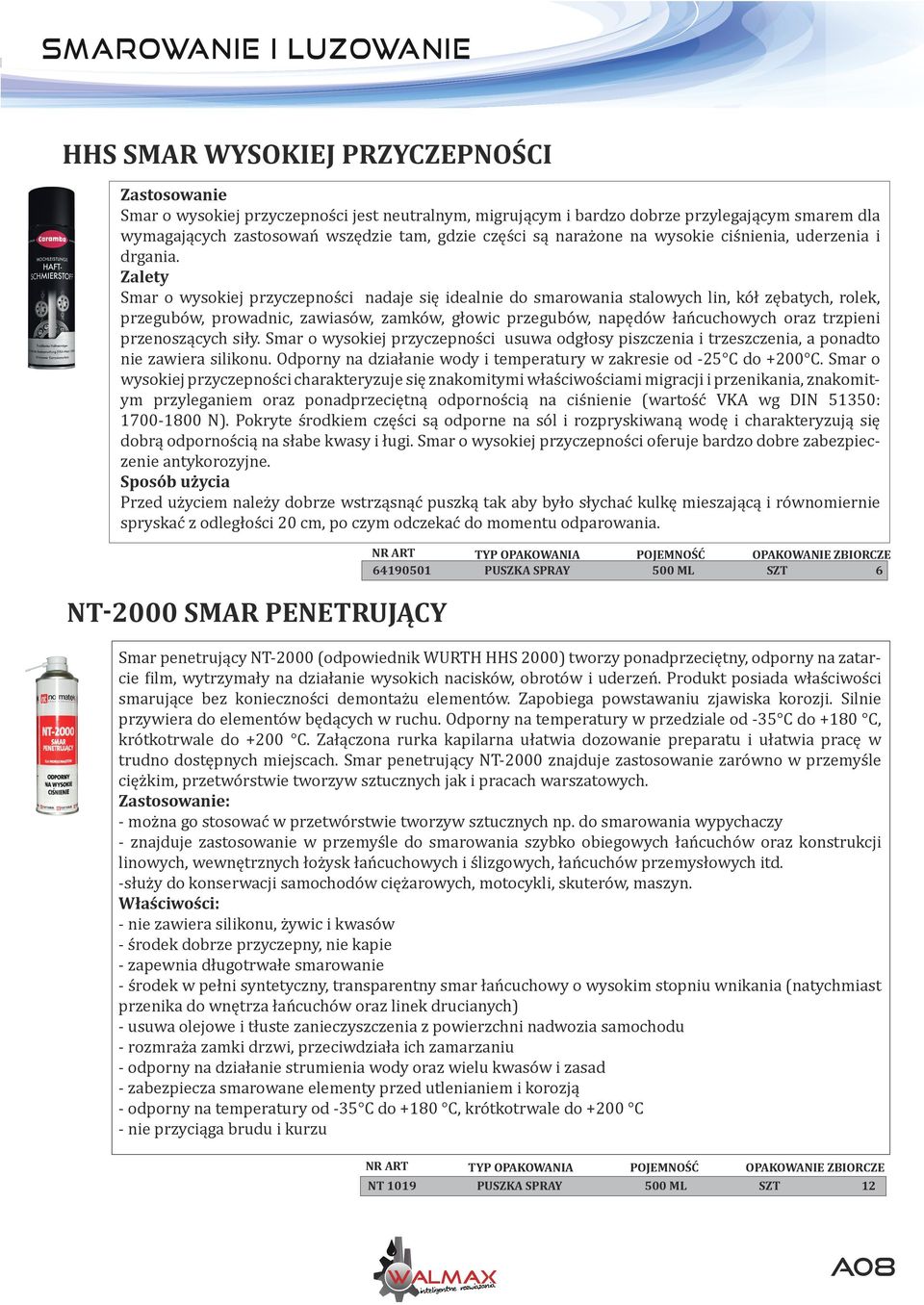 Smar o wysokiej przyczepności nadaje się idealnie do smarowania stalowych lin, kół zębatych, rolek, przegubów, prowadnic, zawiasów, zamków, głowic przegubów, napędów łańcuchowych oraz trzpieni