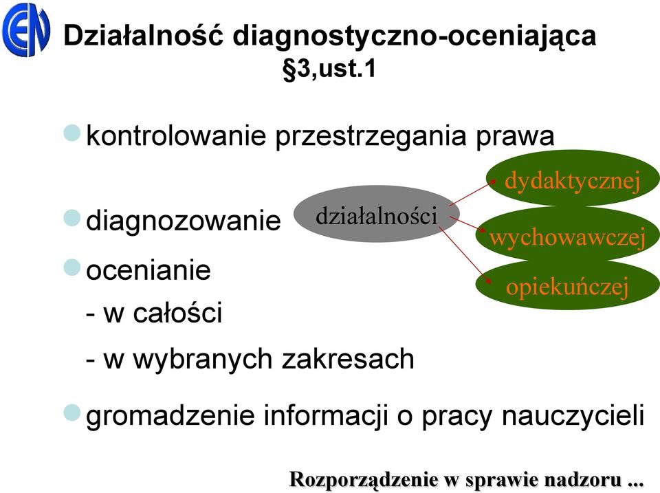 działalności ocenianie wychowawczej opiekuńczej - w całości - w