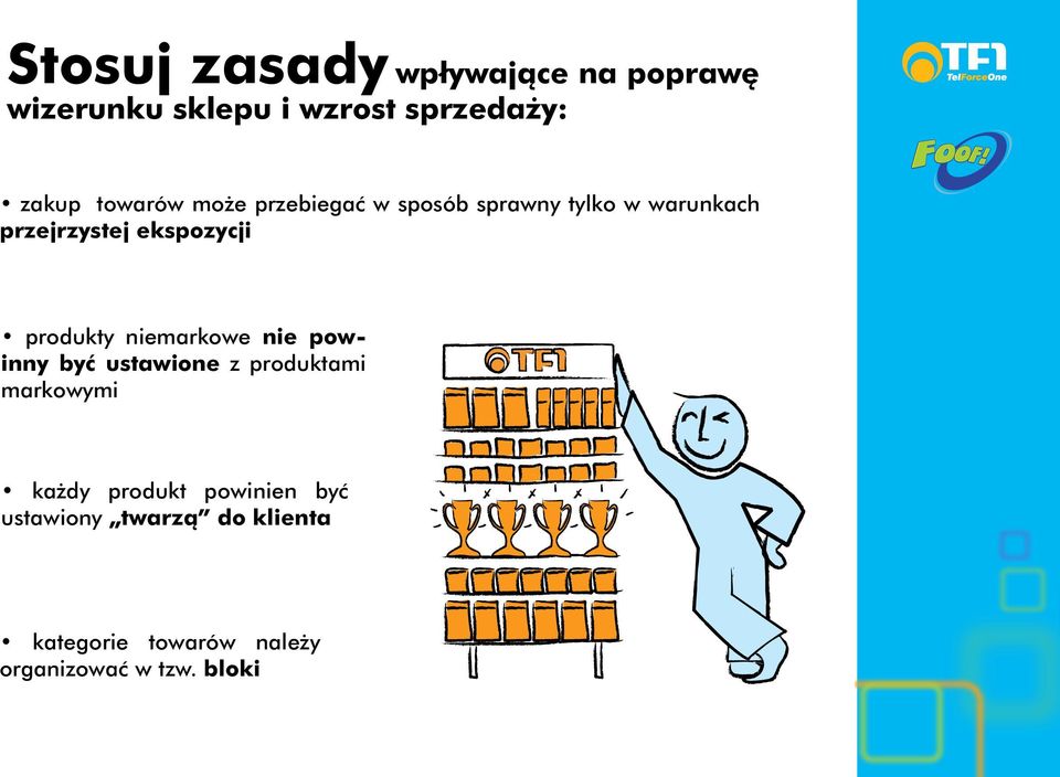 produkty niemarkowe nie powinny być ustawione z produktami markowymi każdy produkt