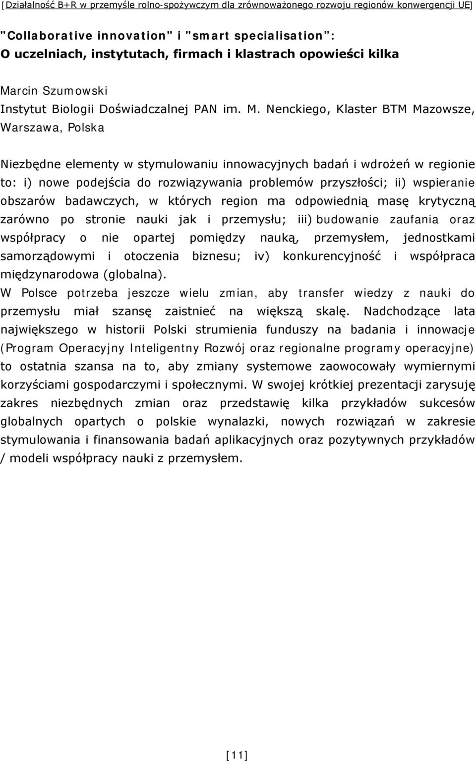 rcin Szumowski Instytut Biologii Doświadczalnej PAN im. M.