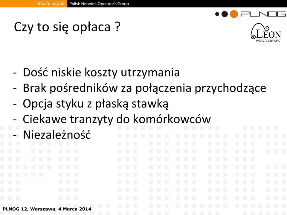 pośredników za połączenia przychodzące -