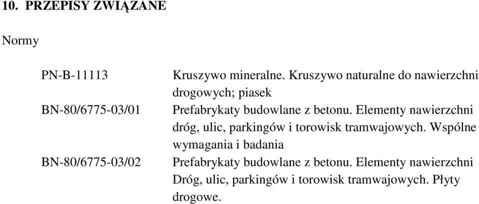 Elementy nawierzchni dróg, ulic, parkingów i torowisk tramwajowych.