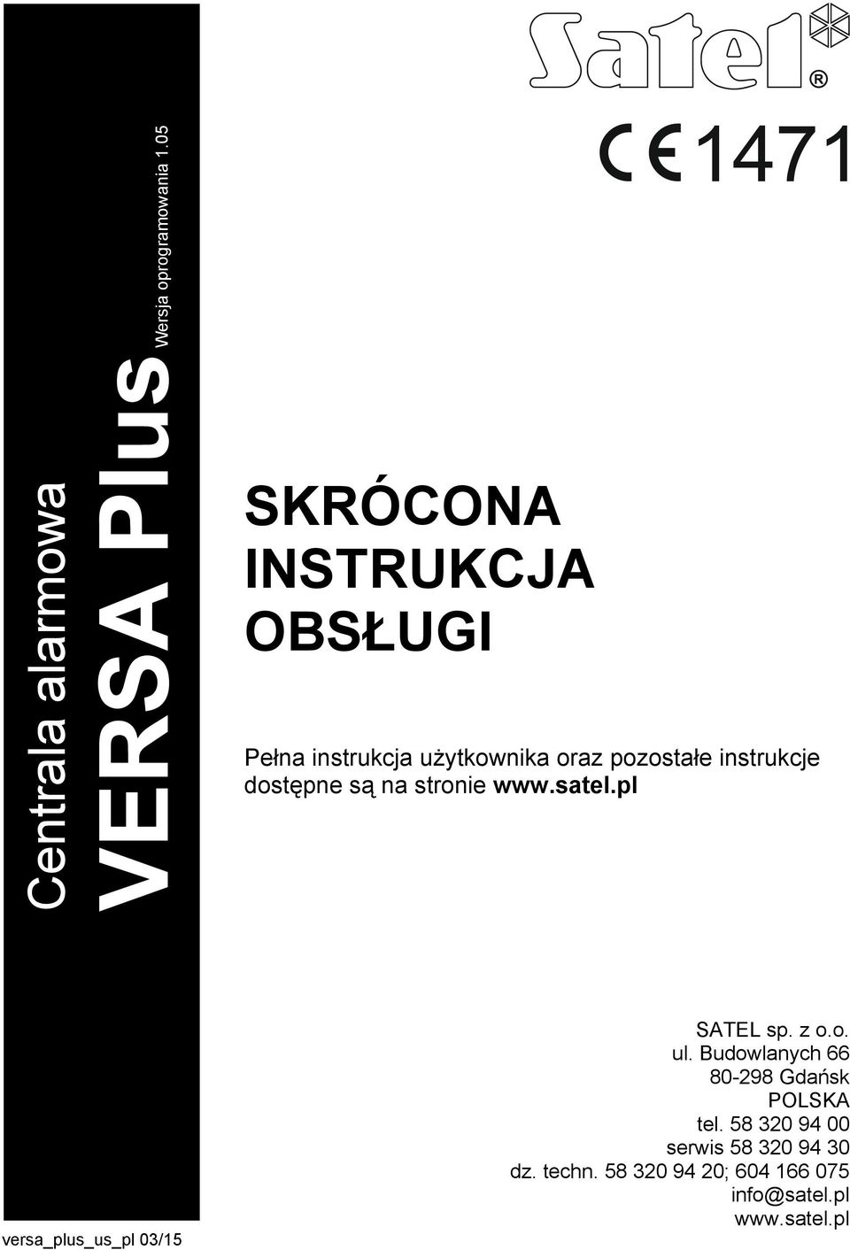 pozostałe instrukcje dostępne są na stronie www.satel.